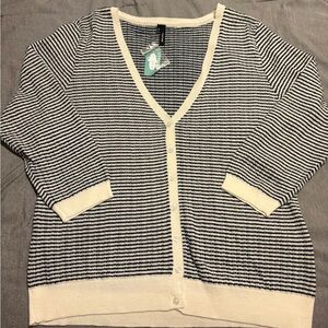 Maurice’s Striped Navy and White Women's Sweater NWT Size XXL